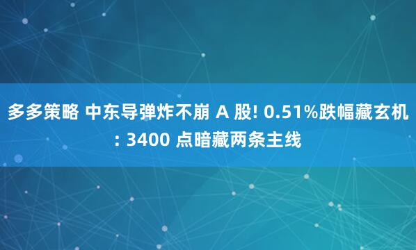 多多策略 中东导弹炸不崩 A 股! 0.51%跌幅藏玄机: 3400 点暗藏两条主线