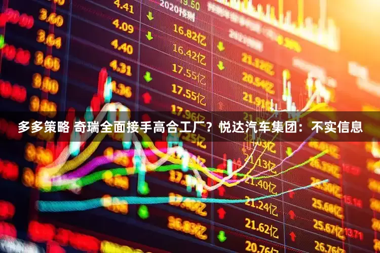 多多策略 奇瑞全面接手高合工厂？悦达汽车集团：不实信息